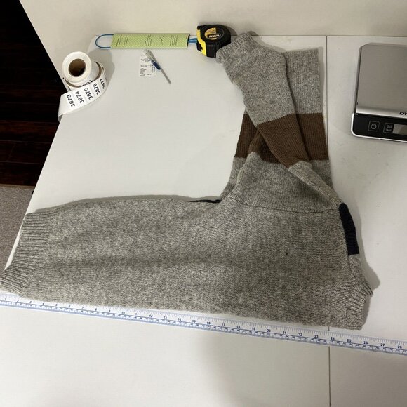 Crocodile Shetland-Wool Block-Colour V-Neck Mens Sweater Size S - Picture 8 of 8